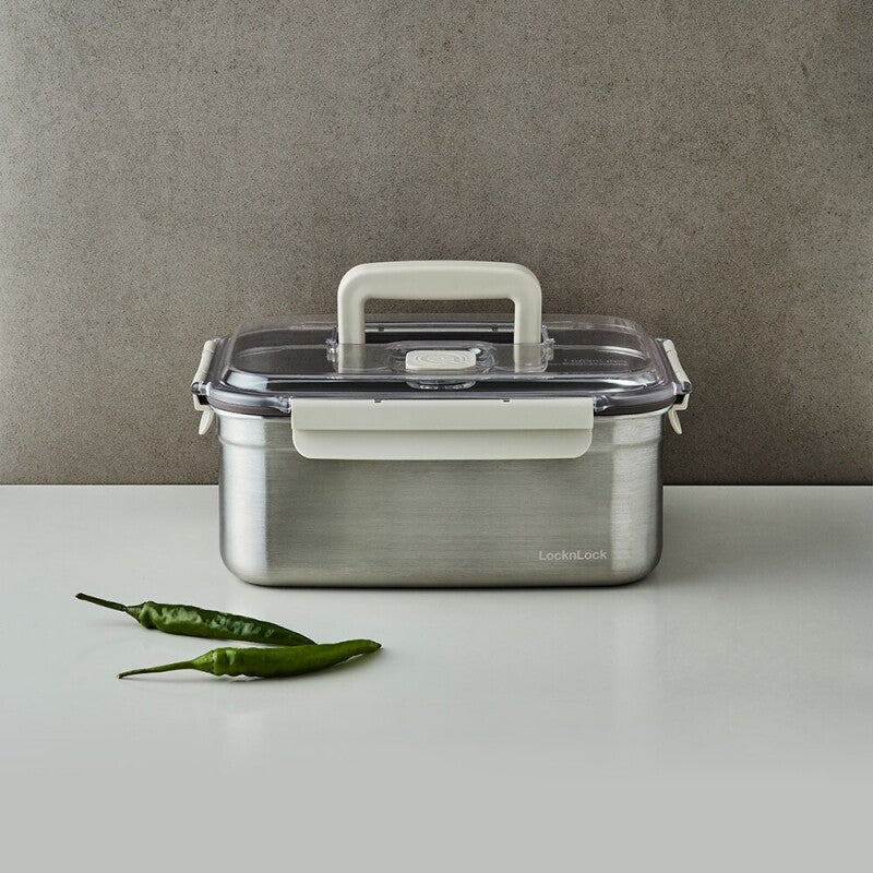 락앤락 숨쉬는 스텐 김치통 직사각 5.3L / 6.3L_LST831B-5.3L-CLR-KR-6